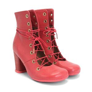 Fluevog Soprano Angelina tongueless lace up heeled boot 11 1/2 pink